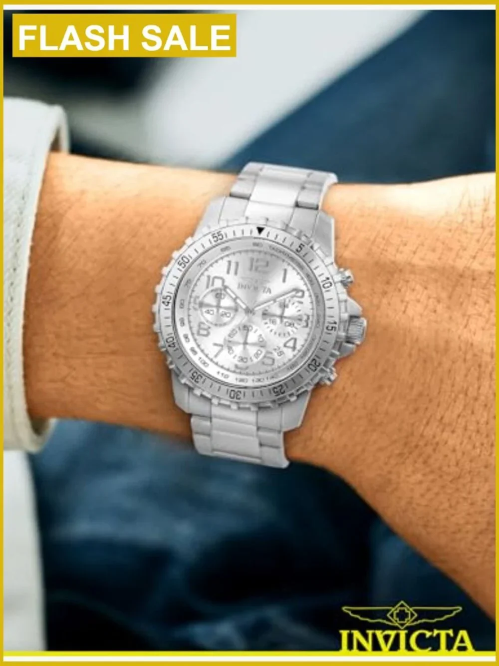 Men's Chronograph Stainless Steel Watch 45mm Japanese Quartz